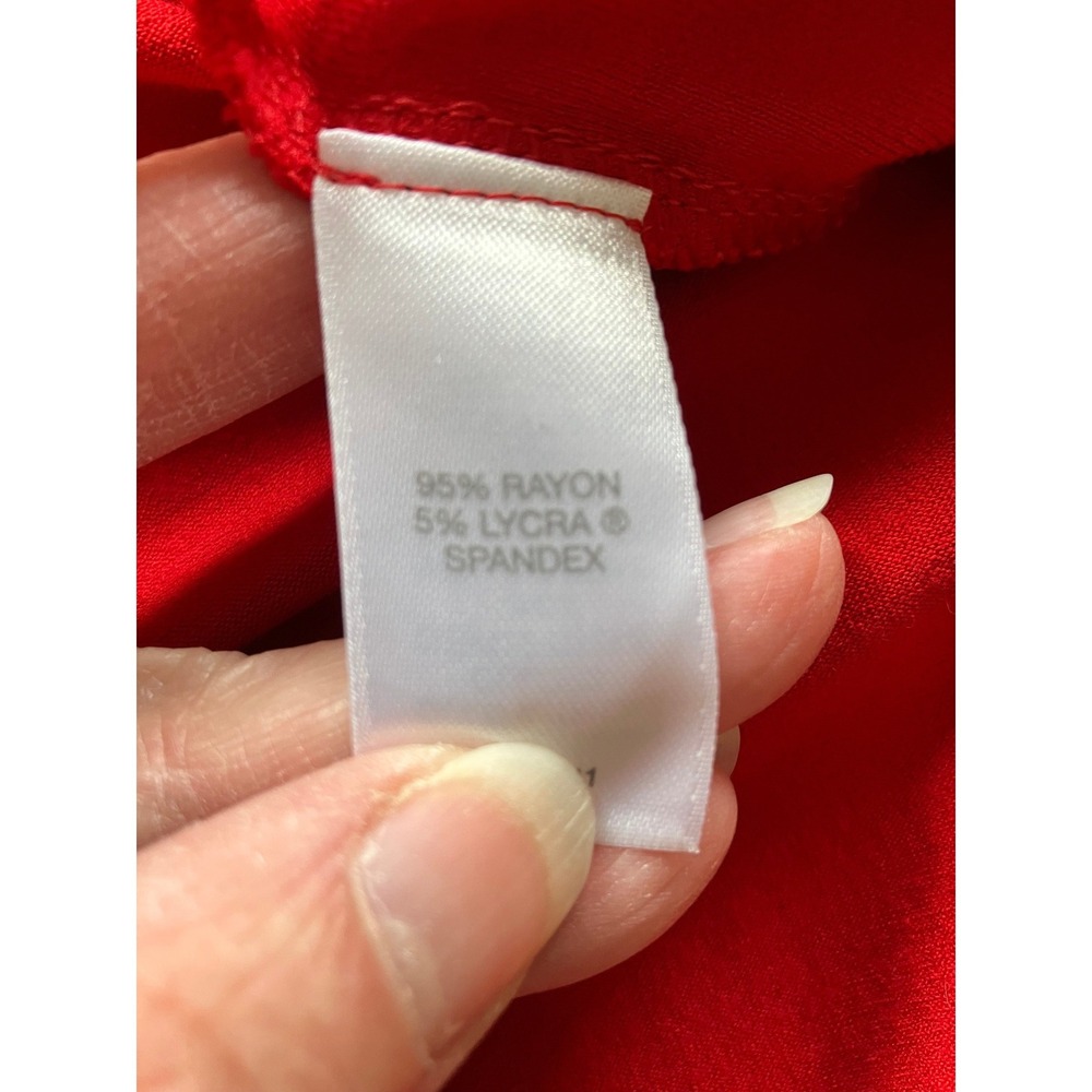 J. Jill Wearever 3/4 Sleeve Pullover Shift Dress Red Women's Large Casual Preppy - Picture 4 of 5